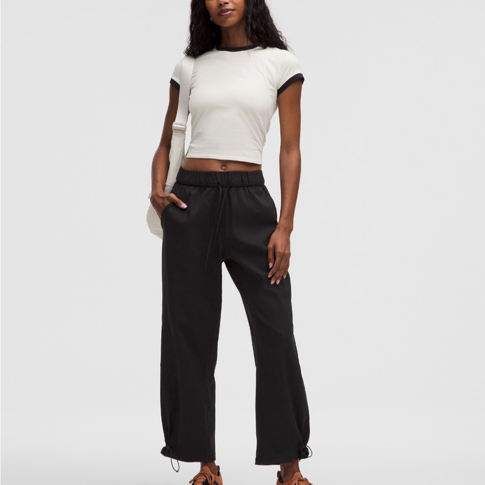 Lululemon Black Woven Cinchable Cuff High Rise Jogger Size Small
